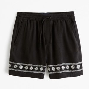 Abercrombie & Fitch: Relaxed Linen-Blend Pull-on Short